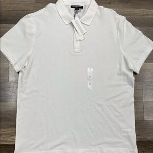 NWT $98 Mens Michael Kors White Polo Shirt Size XL